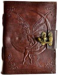 Fairy Moon leather blank book w/ latch