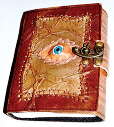 All Knowing Eye leather blank book w/ latch - Click Image to Close