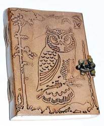 5" x 7" Owl in Jungle leather w/ Latch - Click Image to Close