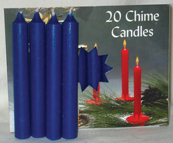 1/2" Dark Blue Chime Candle 20 pack - Click Image to Close