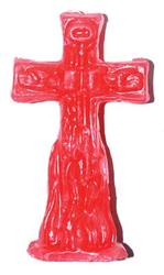 4 1/2" Crucifix Red candle