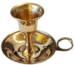 Brass ChamberstickTaper candle holder - Click Image to Close