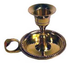 Brass Chamberstick Taper candle holder - Click Image to Close