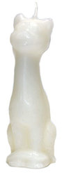 5 1/2" White Cat candle - Click Image to Close