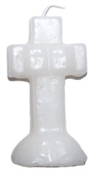 4 1/4" White Cross candle