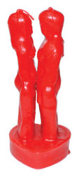 7" Red Face to Face Lover candle