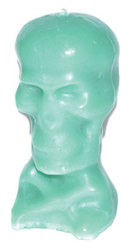 5 1/2" Green Skull candle