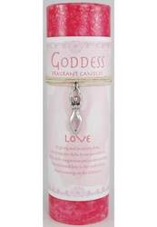 Love Pillar Candle with Goddess Necklace - Click Image to Close