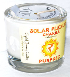 Solar chakra soy votive candle