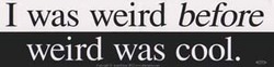 I Was Weird Before Weird Was Cool bumper sticker - 11" by 3" - Click Image to Close