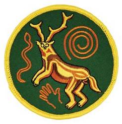 Paleo Shaman iron-on patch 3" - Click Image to Close