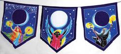 Triple Moon Goddess Prayer Flags 60" x 29" - Click Image to Close