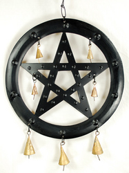 9 1/2" Black Pentagram wind chime