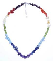 18" 7 Chakra chip necklace - Click Image to Close