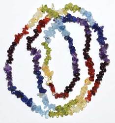 32" 7 Chakra chip necklace