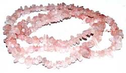 32" Rose Quartz chip necklace