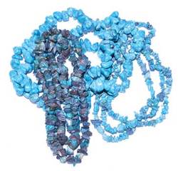 32" Turquoise color chip necklace