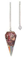 6-sided Garnet orgone pendulum - Click Image to Close