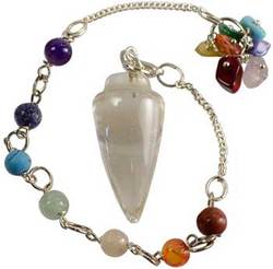 Clear Quartz 7 Chakra pendulum - Click Image to Close