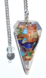 6-sided Seven Chakra Orgone pendulum - Click Image to Close