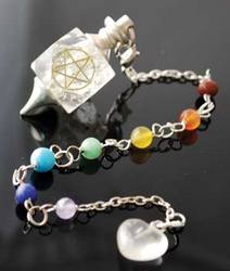 Clear Quartz Chakra Pentagram pendulum