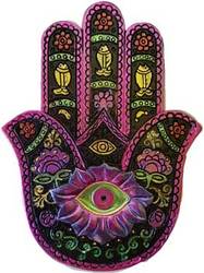 Black & Fuchia Hamsa incense burner