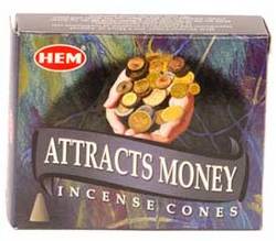 Attracts Money HEM cone 10 cones - Click Image to Close