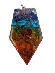 Orgone Triangle 7 Chakra pendant - Click Image to Close