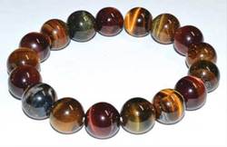 12mm Tiger Eye, Tricolor bracelet - Click Image to Close