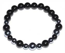 6mm Terahertz & Black Tourmaline bracelet - Click Image to Close