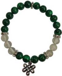 8mm Malachite/ Quartz with Celtic Knot - Click Image to Close