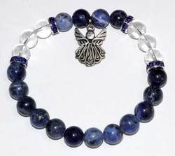 8mm Sodalite & Qtz/ Angel