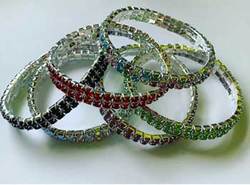 2 Line Crystal stretch bracelet various - Click Image to Close