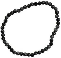 4mm Snow Flake Obsidian stretch bracelet