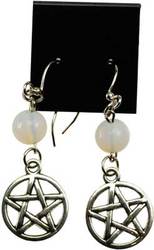 Opalite Pentagram earrings - Click Image to Close