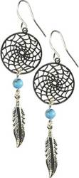 Dream Catcher earring w/ Turquoise - Click Image to Close