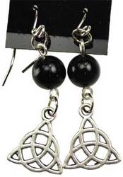 Black Onyx Triquetra earrings - Click Image to Close