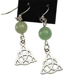 Green Aventurine Triquetra earrings - Click Image to Close