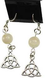 Moonstone Triquetra earrings - Click Image to Close