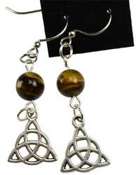 Tiger's Eye Triquetra earrings