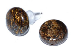 Bronzite stud earrings - Click Image to Close