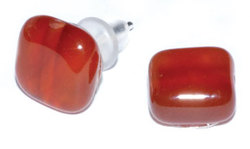 Carnelian stud earrings - Click Image to Close