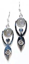 Goddess with labradorite moon earrings