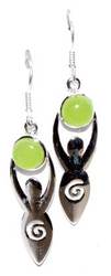 Goddess with prehnite moon earrings - Click Image to Close