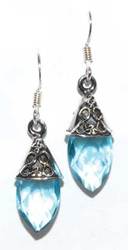 Teardrop blue topaz earrings