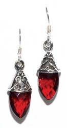 Teardrop garnet earrings - Click Image to Close