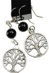 Black Onyx Tree of Life earrings - Click Image to Close