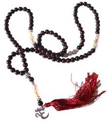 Garnet & Rultilated Quartz mala - Click Image to Close