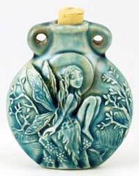 Tree Fairy Raku Oil Bottle - Click Image to Close