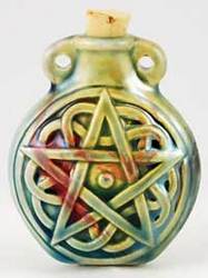 Pentagram Raku Oil Bottle